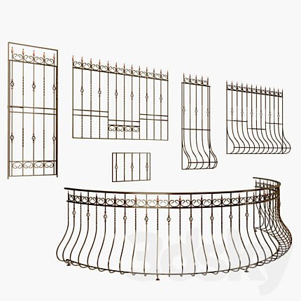 Balcony fencing and window grilles