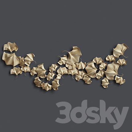 Golden ginkgo leaves