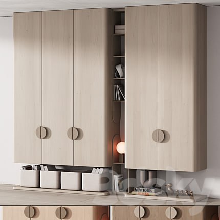 440 furniture for children 04 cupboard with toys and decor in 3 colors