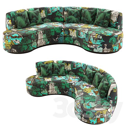 Stella Curved Sofa + Cole & Son Fabrics