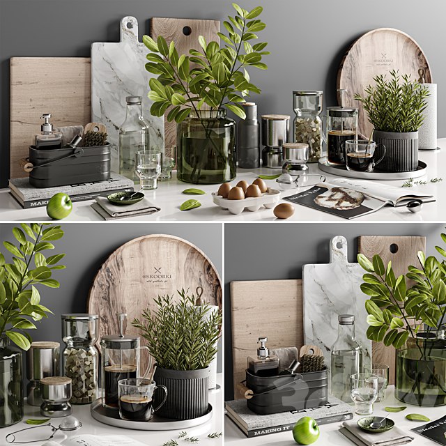 Decorative set Green in the kitchen