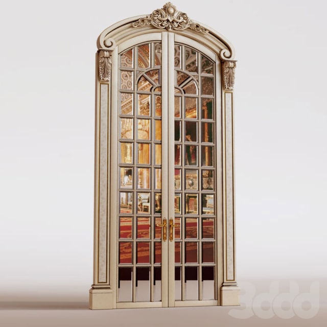 Classic swing doors with mirror aged