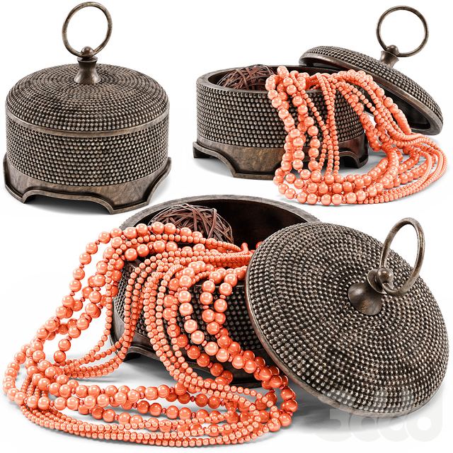 Paisley Bazaar Burnished Beaded Round Box