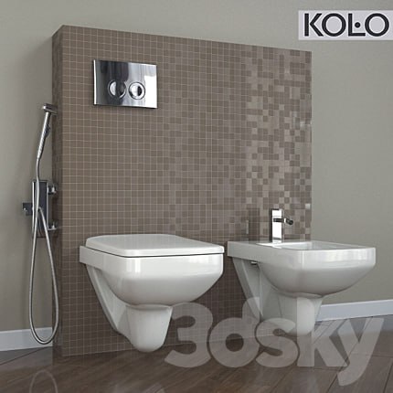 WC suspended NOVA PRO Rimfree hung bidet rectangular tm KOLO