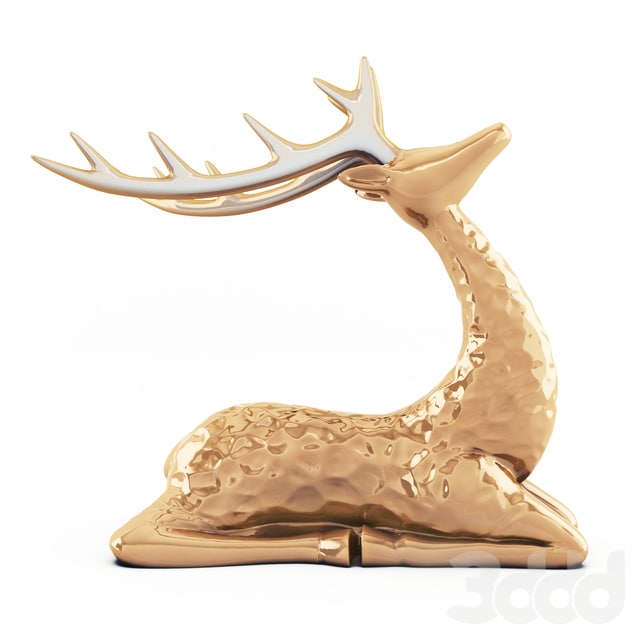 Sitting deer statuette
