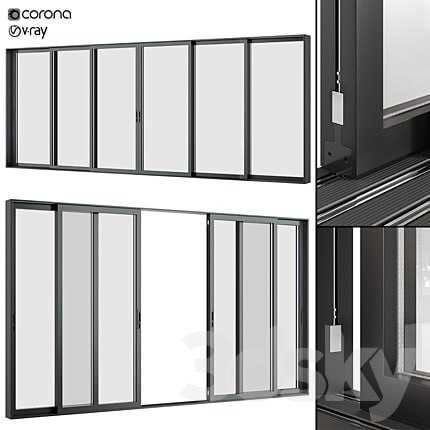 A set of sliding Metal Windows and Doors.