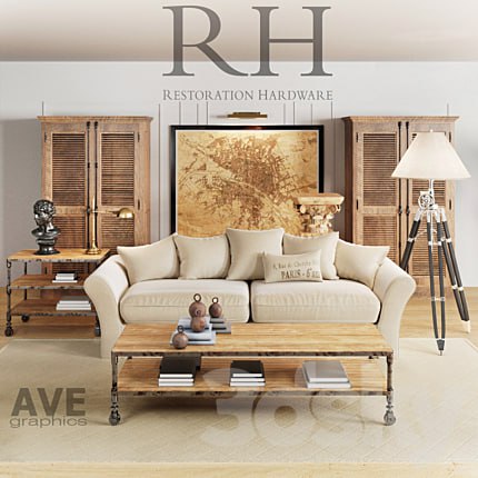 AVE Restoration Hardware Living Room set