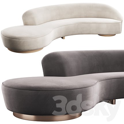 005 Serpentine sofa with arm by Vladimir Kagan