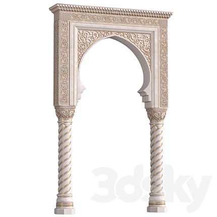Arch in oriental style.Arabian arch.Moroccan arc.Arabic Door Portal.Entryway