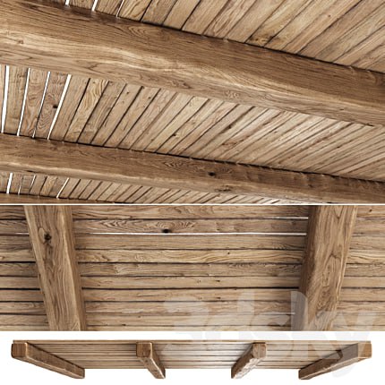 Wooden Ceiling V4 / Straight wooden ceiling