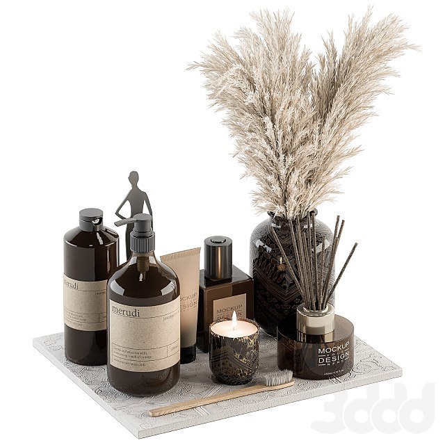 Bathroom accessory Set with Dried Plants Set 22