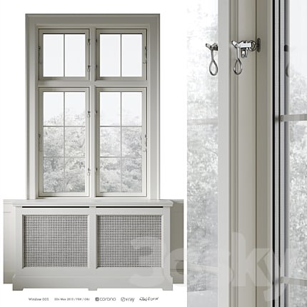 Classic window with radiator screen 005