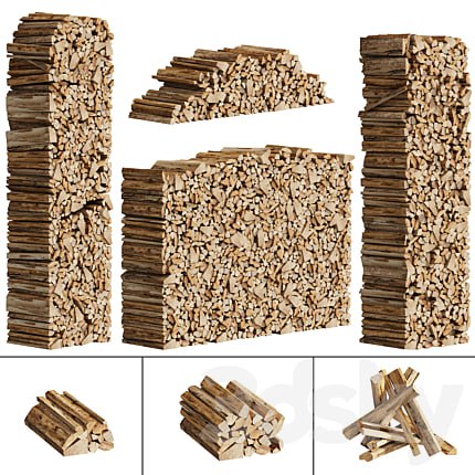 038_Firewood Logs 01 Packed Stacks 00
