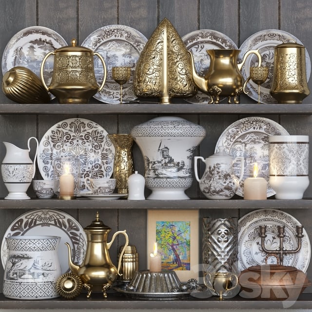 Set of vintage dishes 12. Service