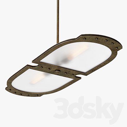 1stdibs Large Double-Plate Frosted Glass Pendent