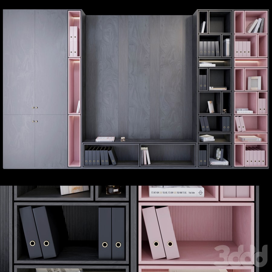 Wardrobe _ plywood black and pink
