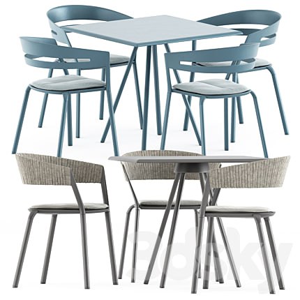 Zebra Square table and Ria Dining armchair by Fast