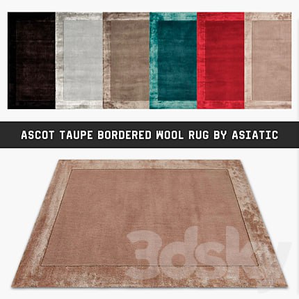 Ascot Taupe Bordered Wool Rug By Asiatic