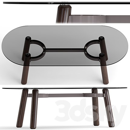 ARCO_wood and glass dining table