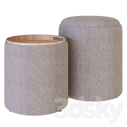 My Interno. Set of 2 Scandi ottomans (small + big)