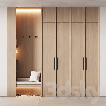 541 hallway zone 14 minimal modular wardeobe with seating niche