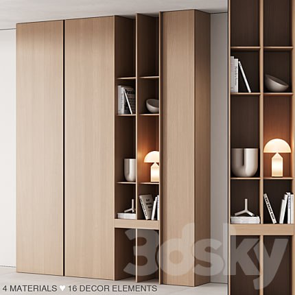 175 cabinet furniture 05 modern cupboard with decor 02