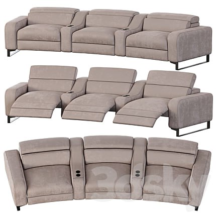 Curved cinema chair Lory Theater by Braccisofas