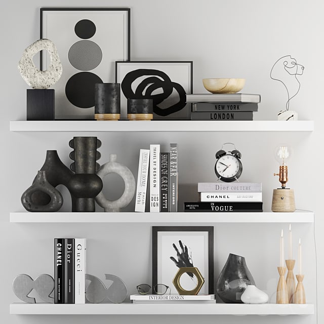 Decorative Set 017 With Classic Alarm Clock And Edison Lamp