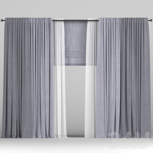 roman blinds with tulle