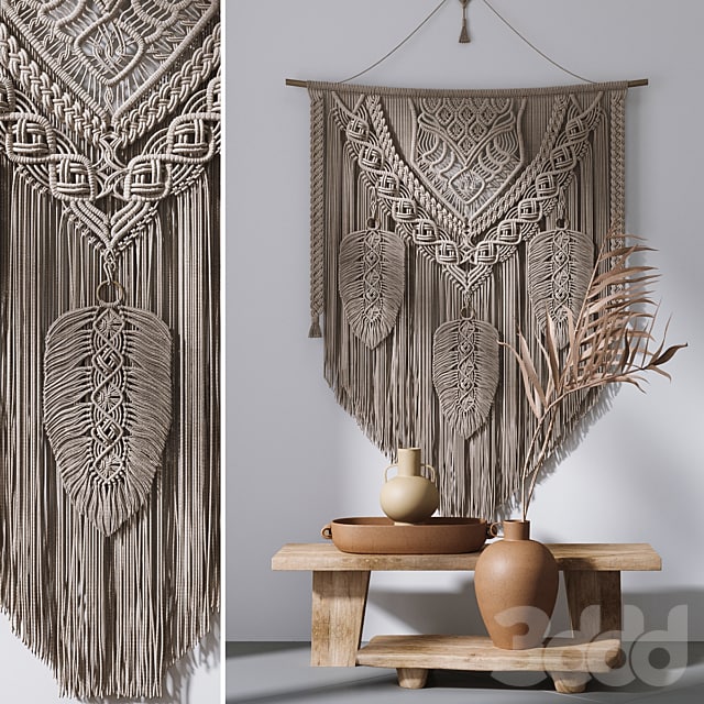 Decorative set with panels Macrame # 3
