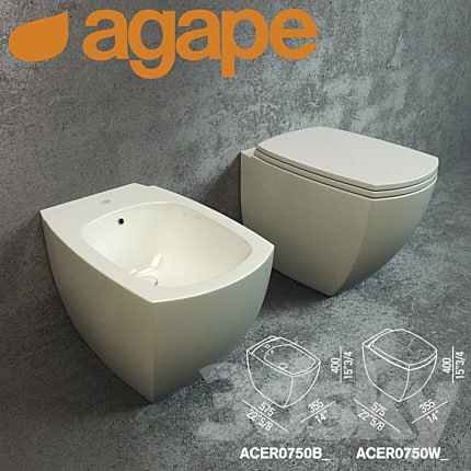 AGAPE 750 WC Bidet floor-standing Sanitary ware Benedini Associati 2005