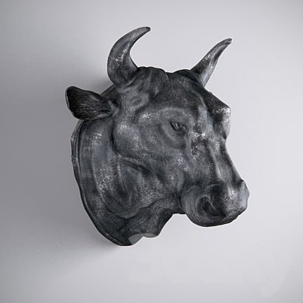 CIRCA 1900 CAST METAL BULL'S HEAD
