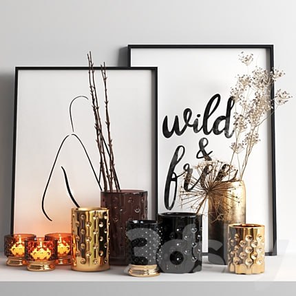 set327 -dry plants in glasses