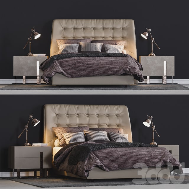 Modrest Codex Mid-Century Grey Leatherette Bed