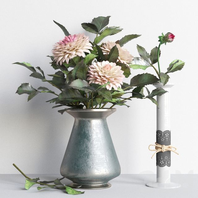 Autumn collection with dahlias