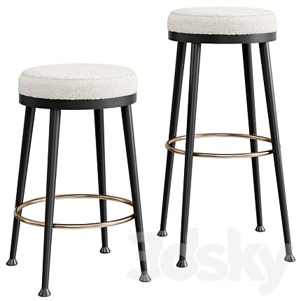 ATLAS SHEARLING WHITE STOOL