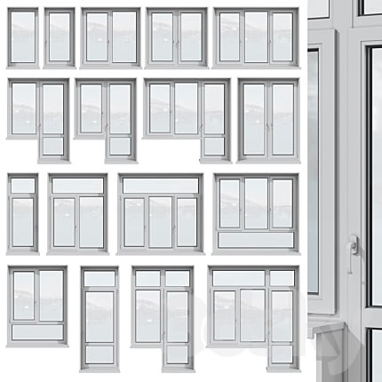 Set of plastic windows