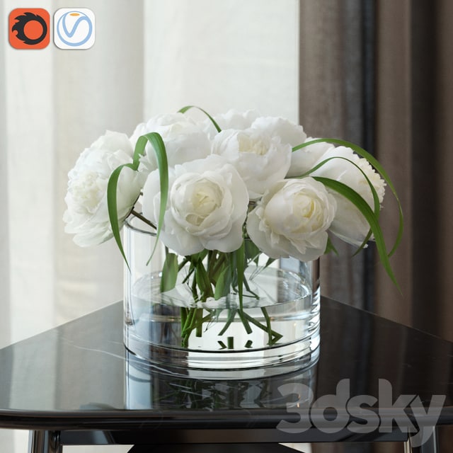 White peonies