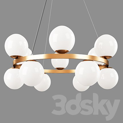 Bubbles brass ring pendant light