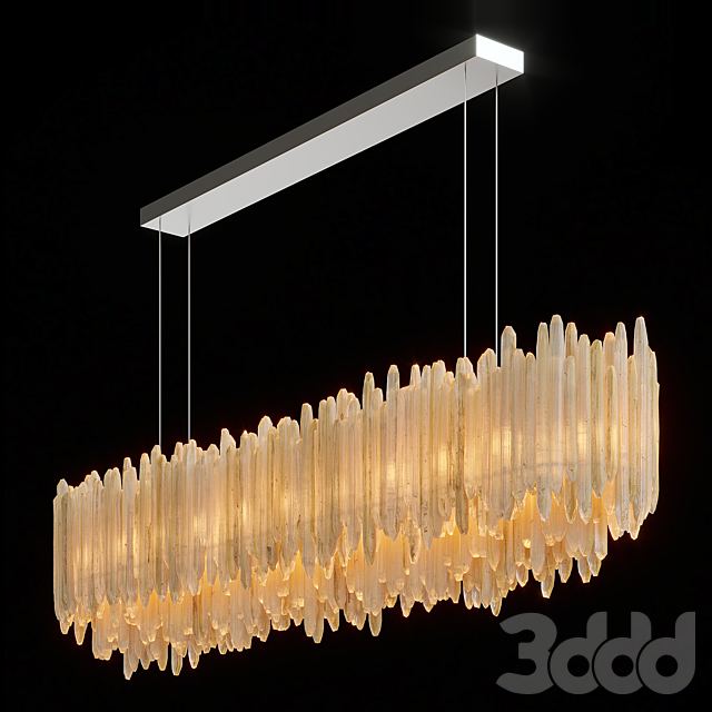 RH SELENITE CRYSTAL RECTANGULAR CHANDELIER 72