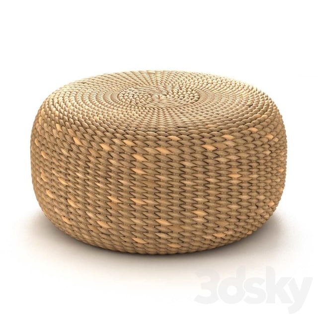 Bazar Bizar WATERHYACINTH Pouf Round natural fiber pouf