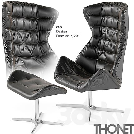 808 Thonet armchair & footstool