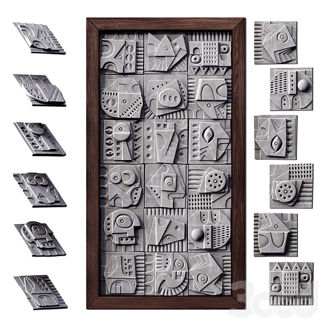 Panel decorative from cubes square No. 3