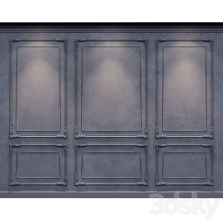Wall molding classic 2 black and white