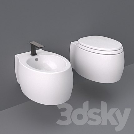 Agape Pear 2 WC and bidet wall-mounted