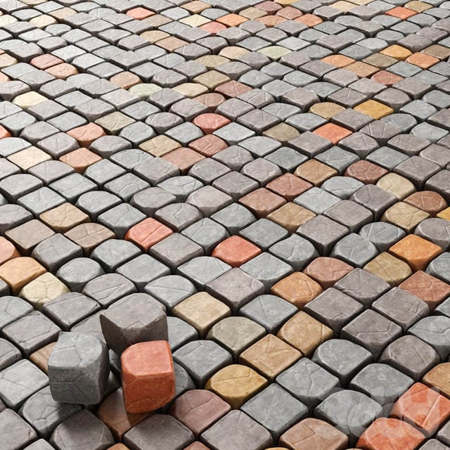 Cube stone granite decoration / Stone cubes for decoration. (Paving stones)