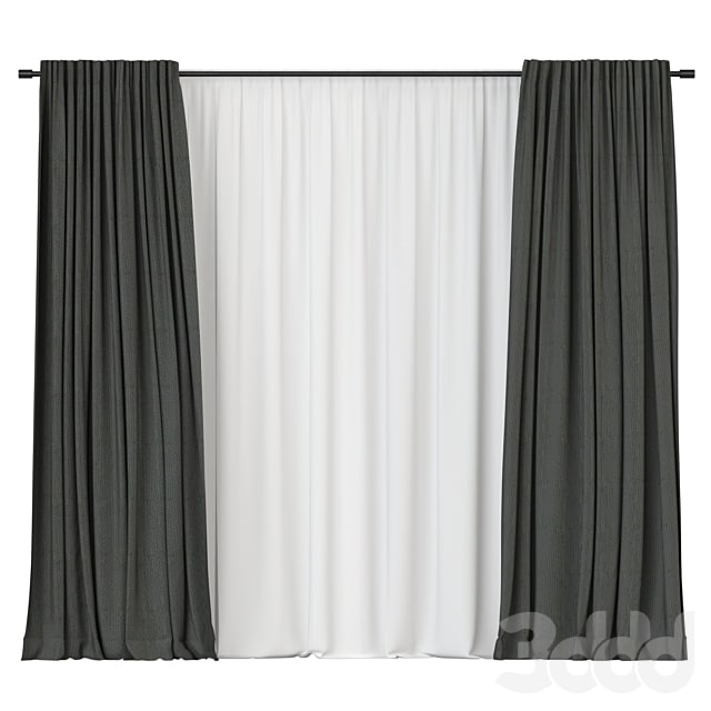 Curtains with tulle