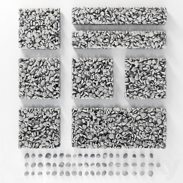 Pebble low n6 three White , , , rock, , , , , , , , , , park, , , -colored