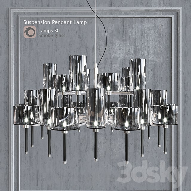 Chandelier AXO Light Spillray SP lamps 30 smoke glass