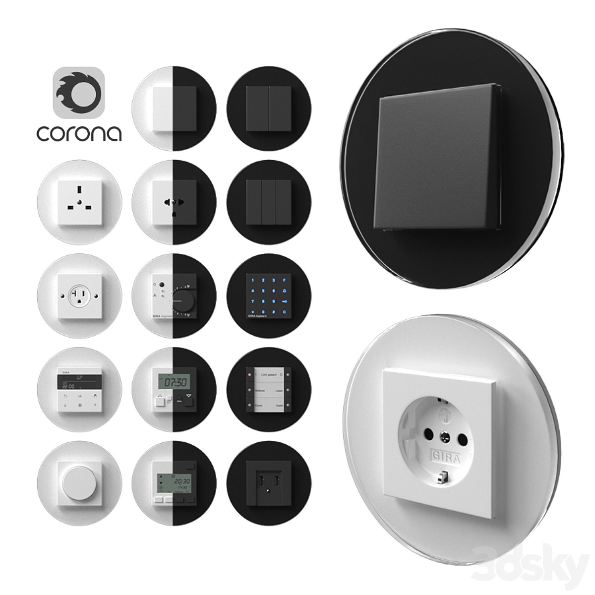 Gira studio flush-mounted